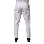 Dolce & Gabbana White Cotton Dress Slim Formal Trouser Pants PAN76652-48
