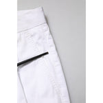 Dolce & Gabbana White Cotton Dress Slim Formal Trouser Pants PAN76652-48