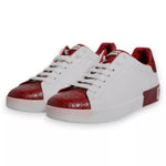 Dolce & Gabbana White Red Leather Logo Portofino Sneaker MV6704-41
