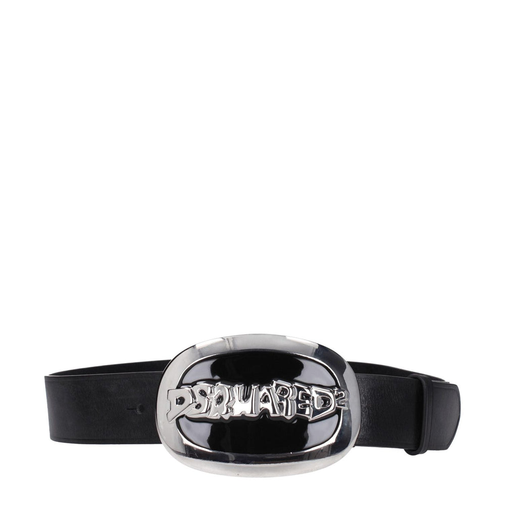 Dsquared² Black Leather Belts DS-8547418603785-85 CM / 34 INCHES