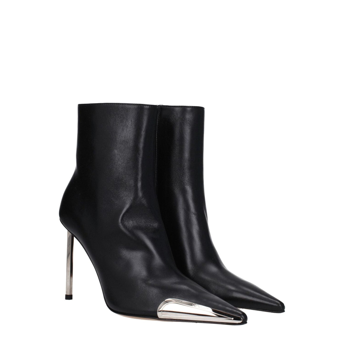 Off-White Black Leather Ankle Boots OF-8547443736841-EU36/US6