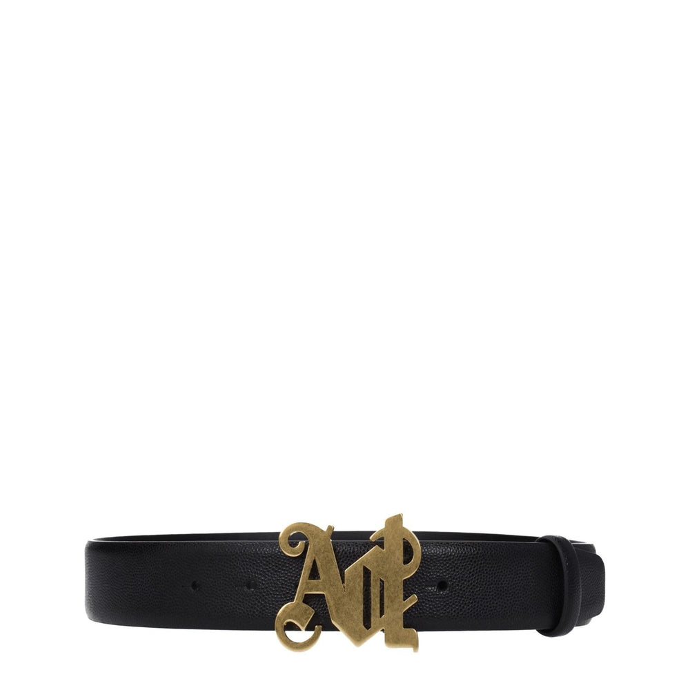 Palm Angels Black Leather Regular Belts PA-8547458384137-70 CM / 28 INCHES