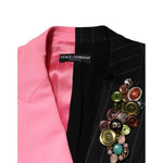 Dolce & Gabbana Multicolor Patchwork Embellished Coat Jacket JKT41566-40