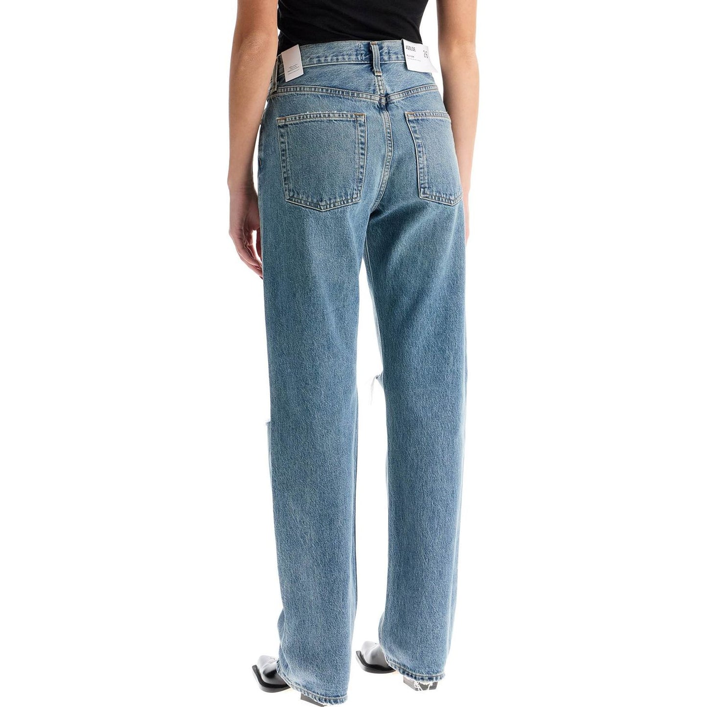Agolde relaxed straight fit kelly used effect jeans Jeans Agolde Slate Gray