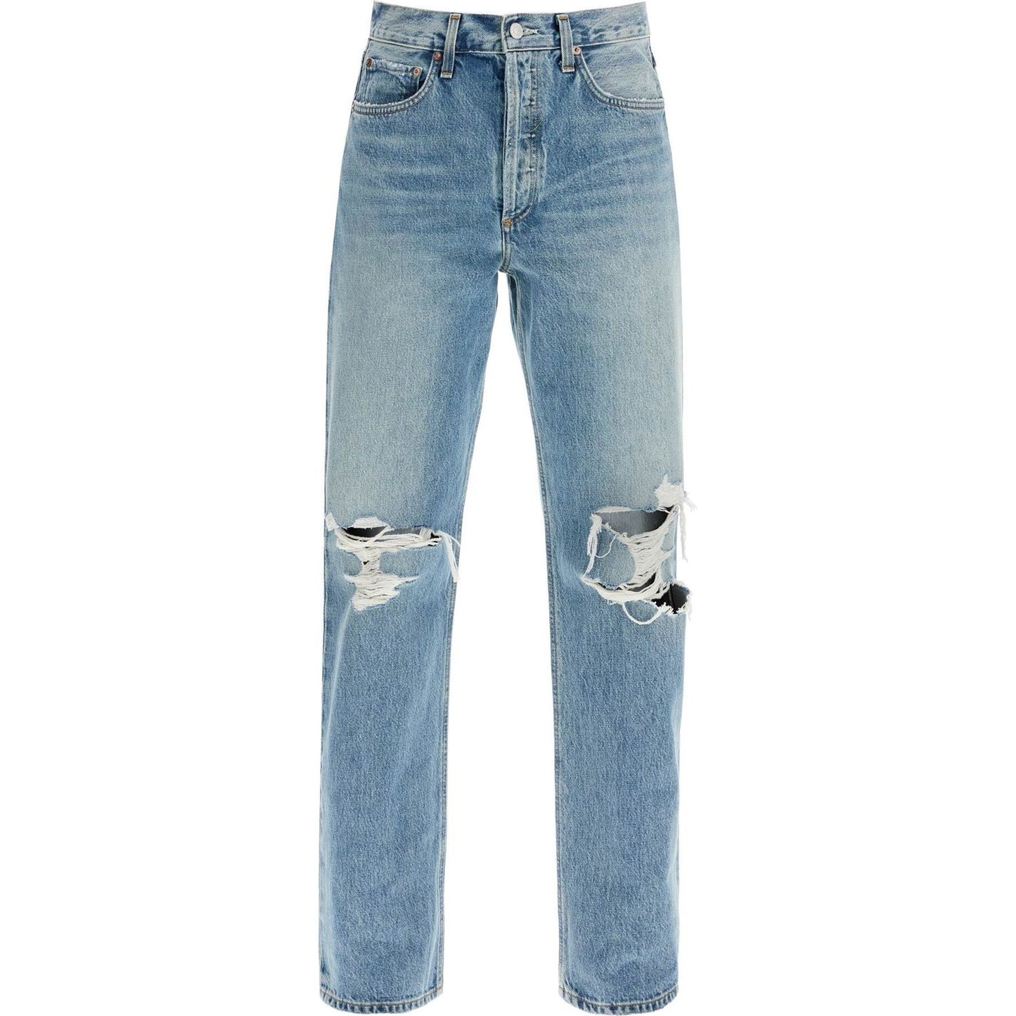 Agolde relaxed straight fit kelly used effect jeans Jeans Agolde Light Slate Gray