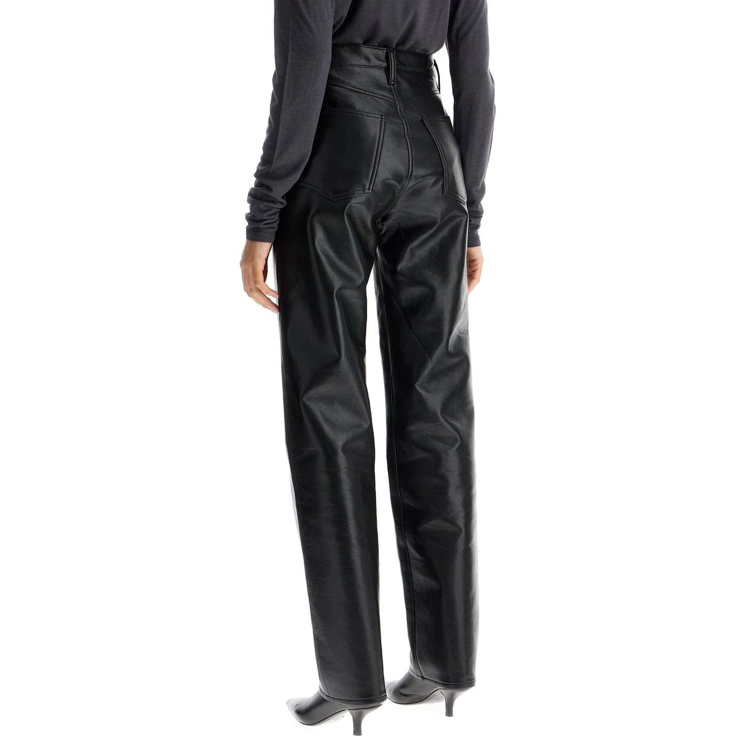 Agolde '90's recycled leather pinch waist Trousers Agolde Dark Slate Gray