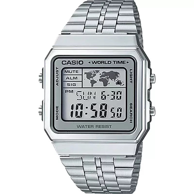 CASIO VINTAGE Mod. World Time - Silver WATCHES CASIO COLLECTION & VINTAGE Light Gray