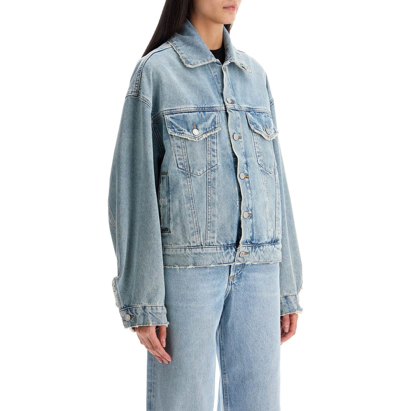 Agolde denim dalton balloon jacket with Jackets Agolde Dark Gray