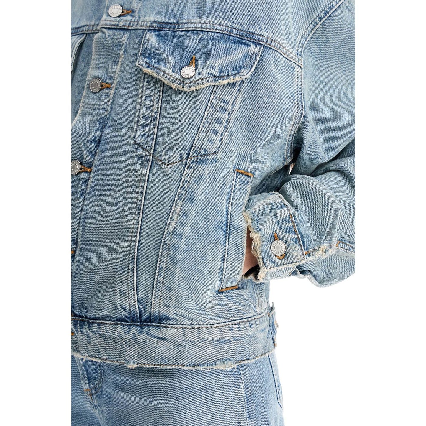 Agolde denim dalton balloon jacket with Jackets Agolde Light Slate Gray
