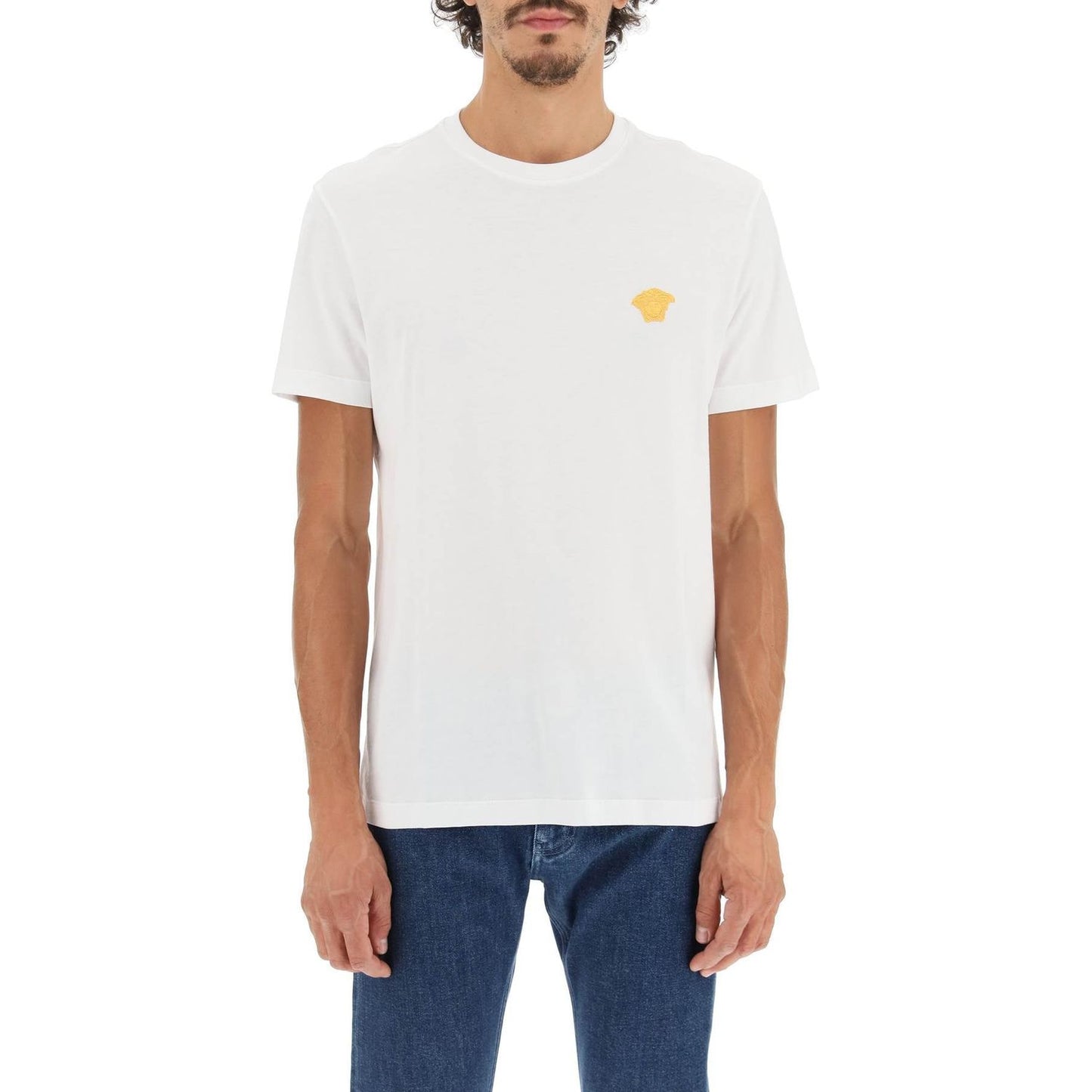 Versace medusa embroidered t-shirt Topwear Versace Dark Slate Gray