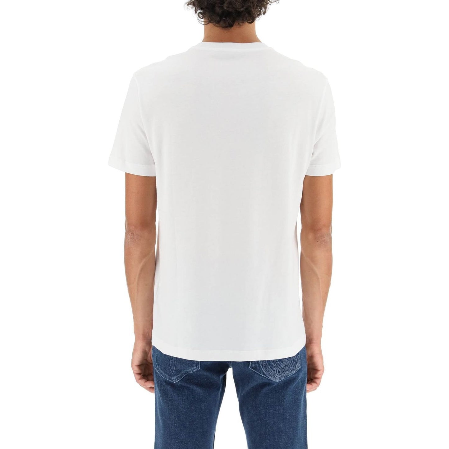 Versace medusa embroidered t-shirt Topwear Versace Light Gray