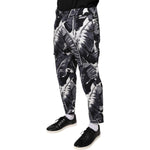 Dolce & Gabbana Gray Banana Leaf Cotton Stretch Capri Pants PAN75563-46