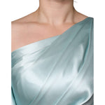 Dolce & Gabbana Mint Green Silk Fit Cut One Shoulder Dress DR28279-40