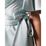 Dolce & Gabbana Mint Green Silk Fit Cut One Shoulder Dress DR28279-40