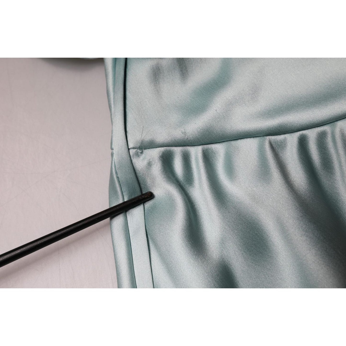 Dolce & Gabbana Mint Green Silk Fit Cut One Shoulder Dress DR28279-40