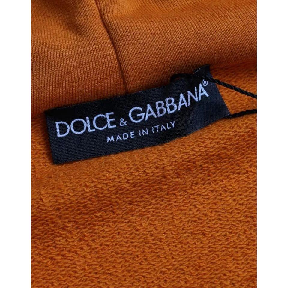 Dolce & Gabbana Orange Hooded Pullover Sweatshirt Sweater TSH86442-48