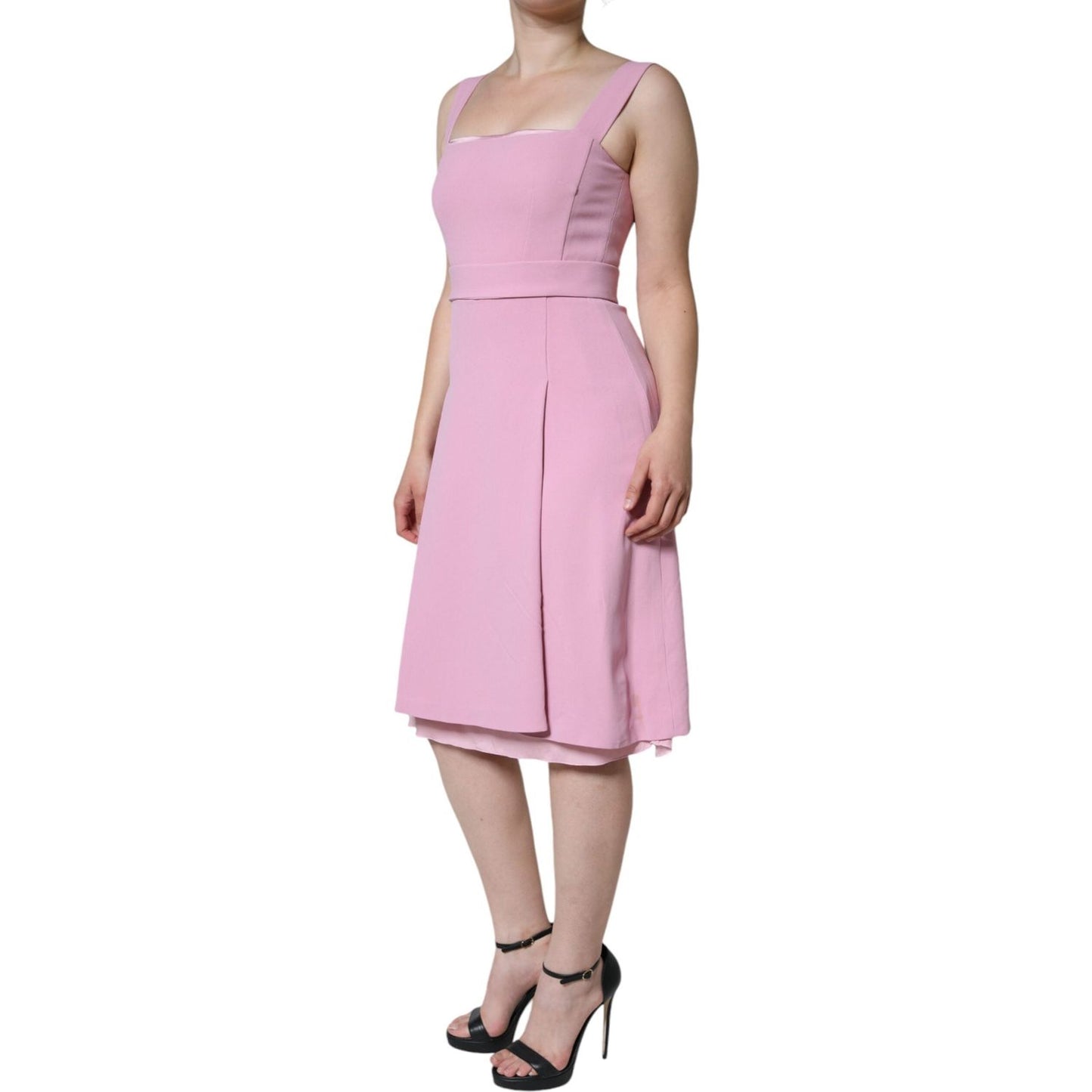 Dolce & Gabbana Pink A-line Flare Viscose Sleeveless Dress DR281199-42