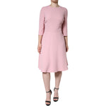 Dolce & Gabbana Pink A-line Viscose 3/4 Sleeves Dress DR281251-50