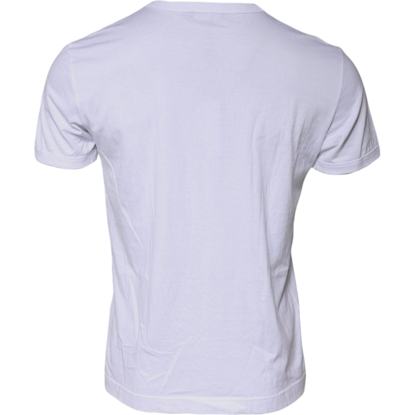 Dolce & Gabbana White Cotton Logo Crew Neck Short Sleeves T-shirt TSH87438-50