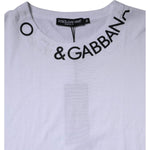Dolce & Gabbana White Cotton Logo Crew Neck Short Sleeves T-shirt TSH87438-50