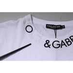 Dolce & Gabbana White Cotton Logo Crew Neck Short Sleeves T-shirt TSH87438-50