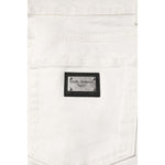 Dolce & Gabbana White Cotton Logo Plaque Slim Fit Denim Jeans PAN76405-48