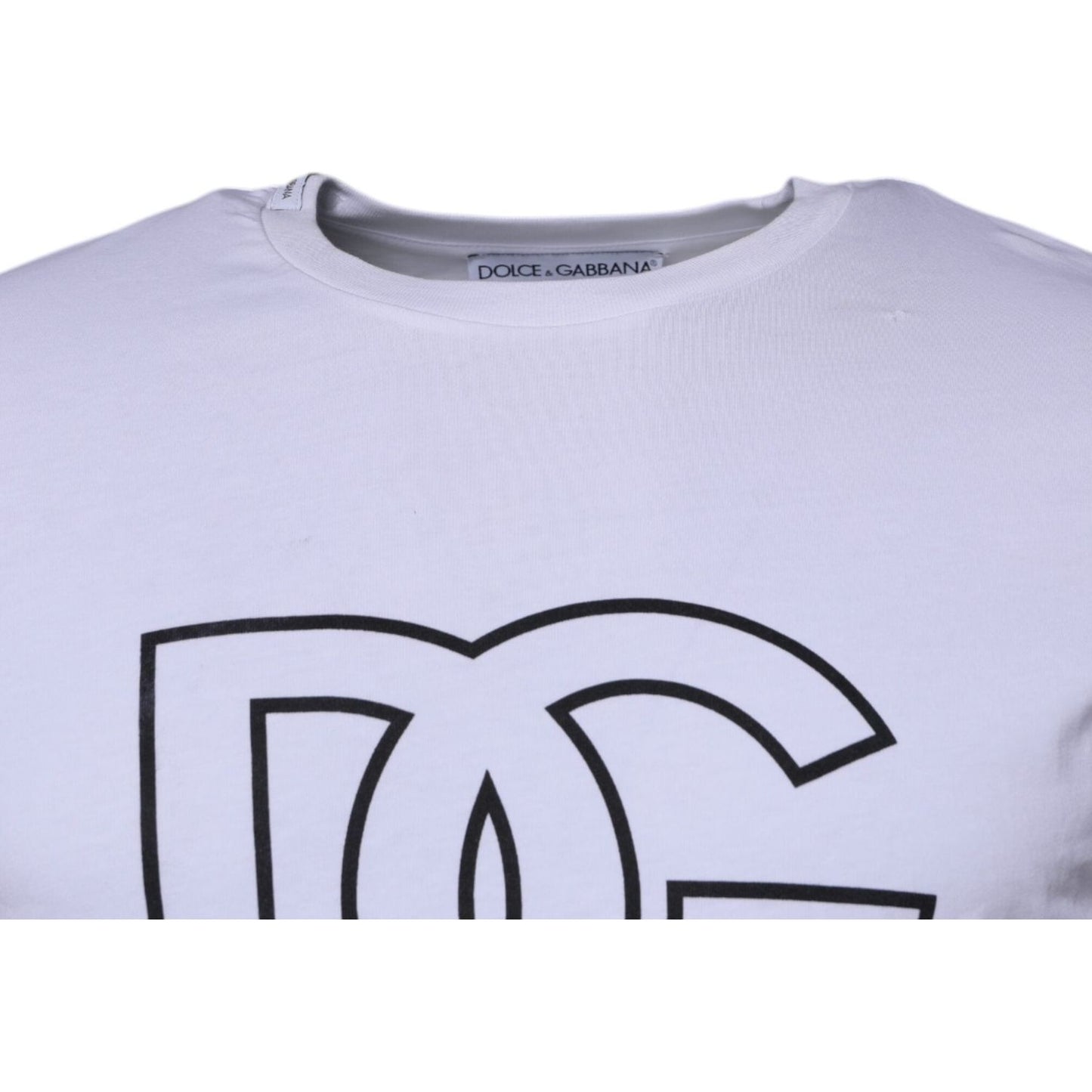 Dolce & Gabbana White DG Logo Cotton Crew Neck T-shirt TSH87375-46
