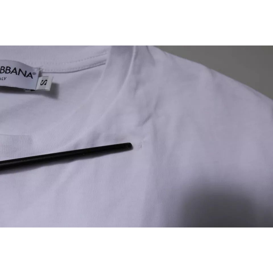 Dolce & Gabbana White DG Logo Cotton Crew Neck T-shirt TSH87375-46