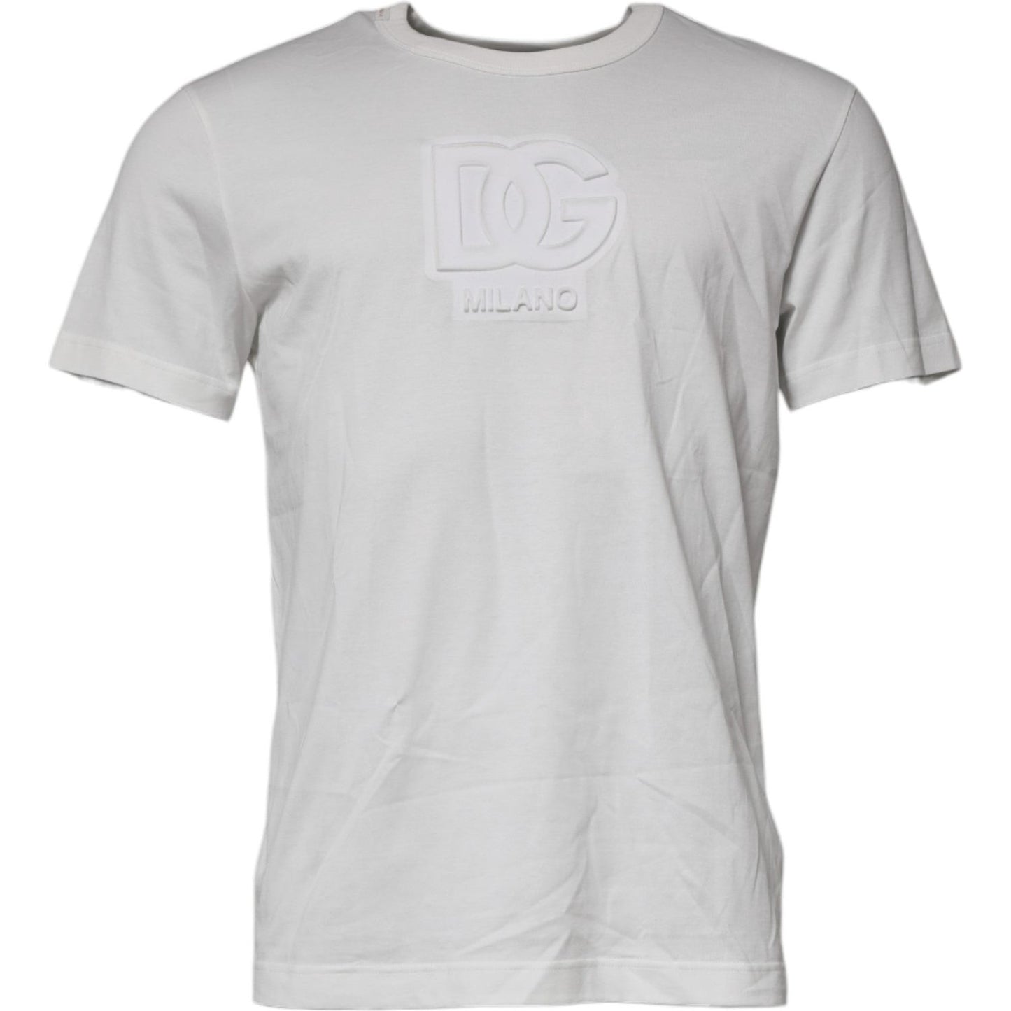 Dolce & Gabbana White DG Logo Cotton Crew Neck T-shirt TSH87377-50