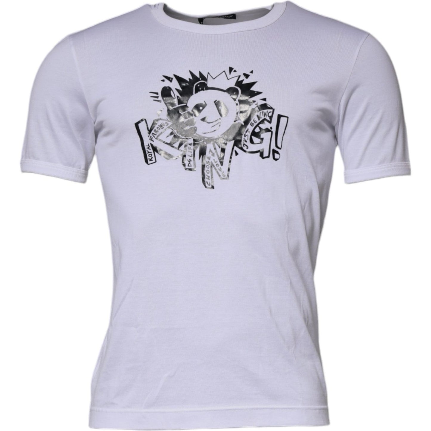 Dolce & Gabbana White Panda King Cotton Crew Neck T-shirt TSH87233-46