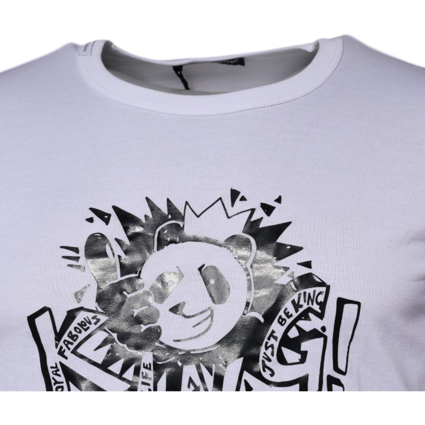 Dolce & Gabbana White Panda King Cotton Crew Neck T-shirt TSH87233-46