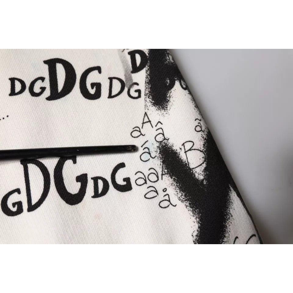 Dolce & Gabbana White Printed Cotton Jogger Sweatpants Pants PAN75608-44