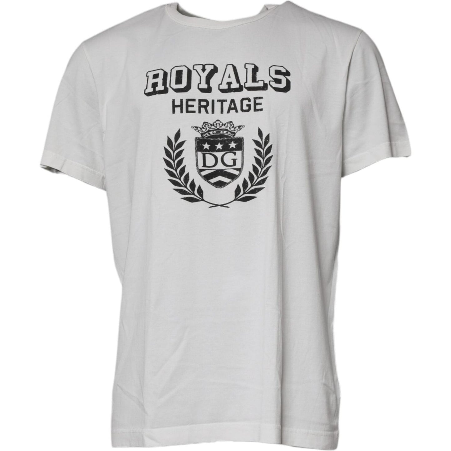 Dolce & Gabbana White Royals Heritage Cotton T-shirt TSH87230-54
