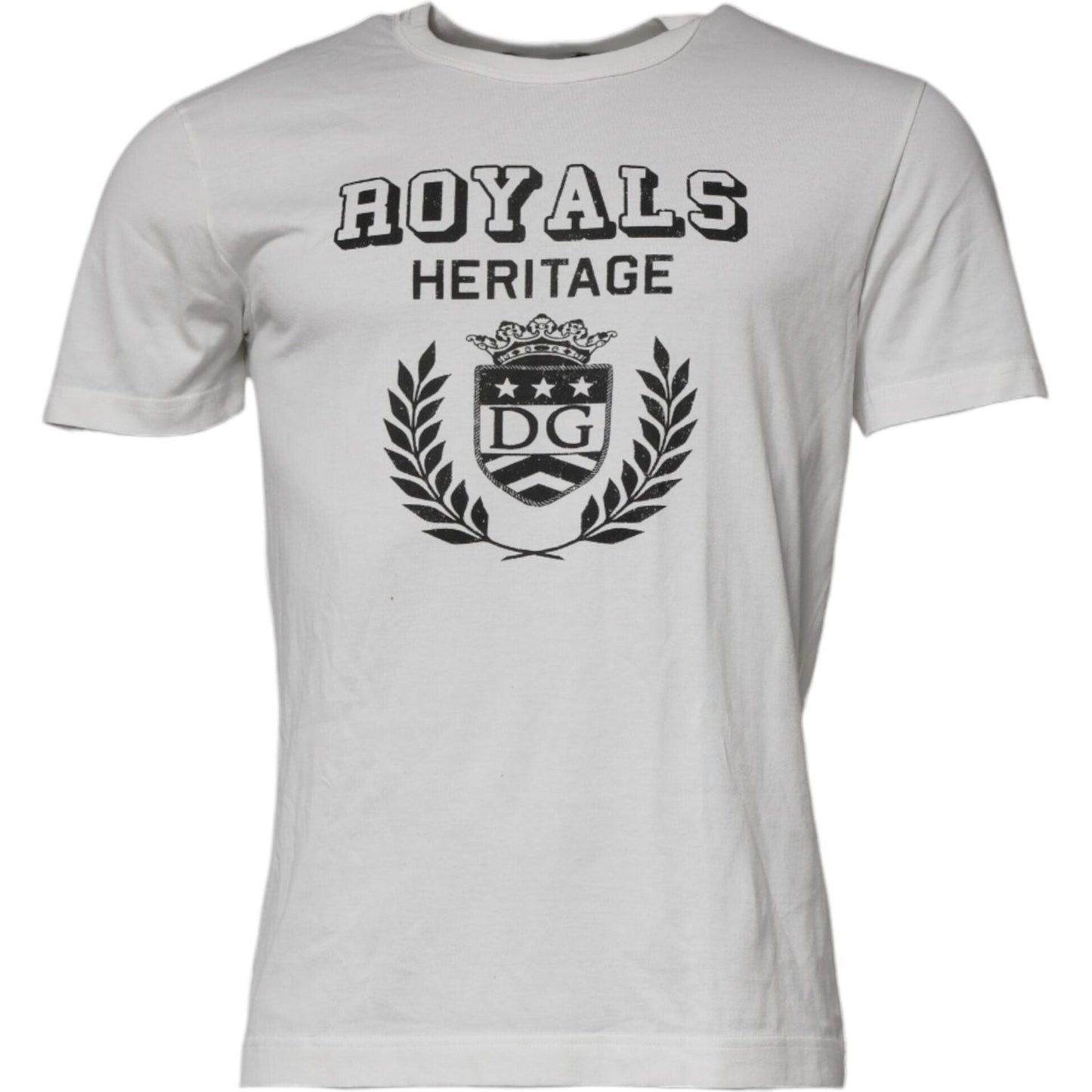 Dolce & Gabbana White Royals Heritage Cotton T-shirt TSH87231-46