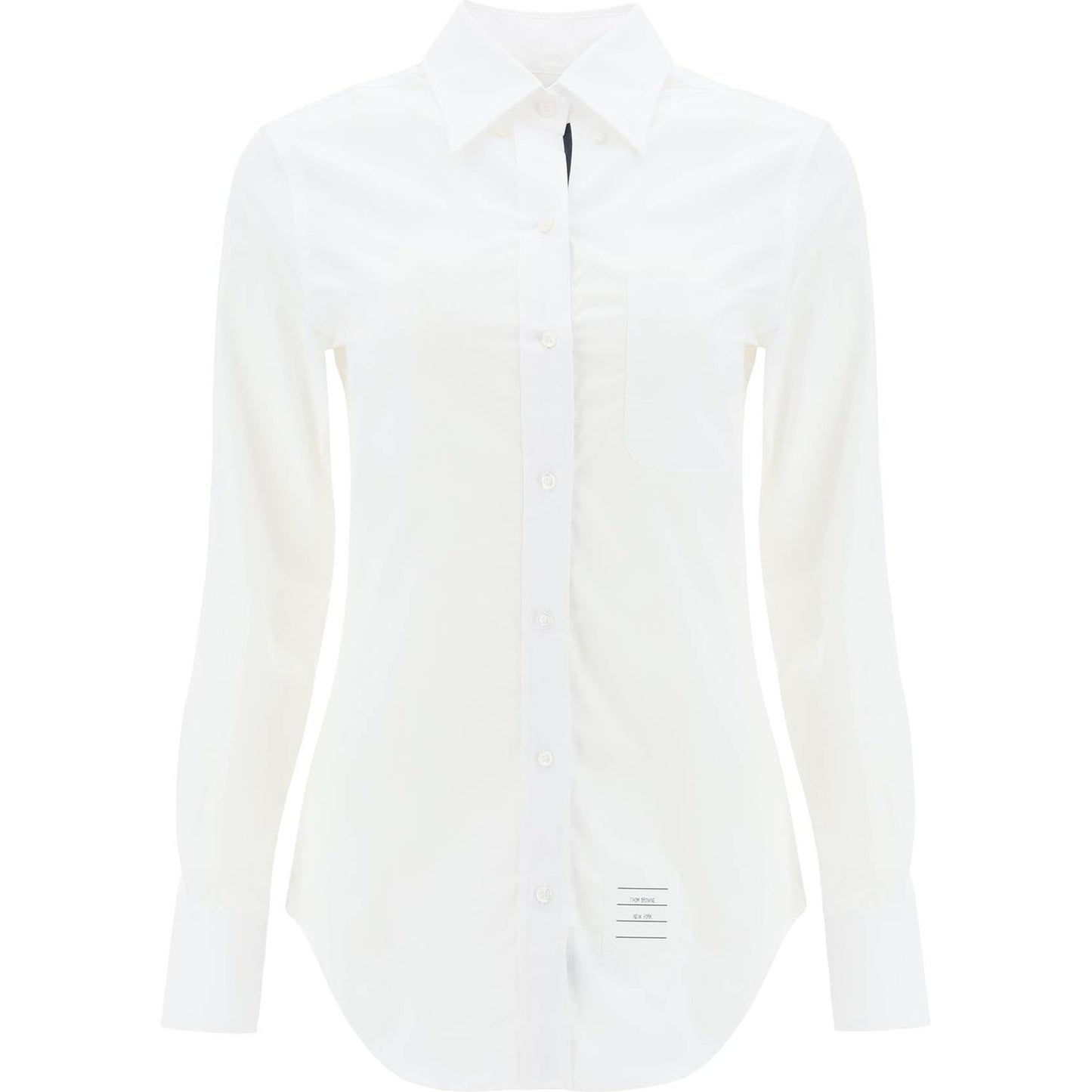 Thom Browne fitted shirt in poplin Topwear Thom Browne White Smoke
