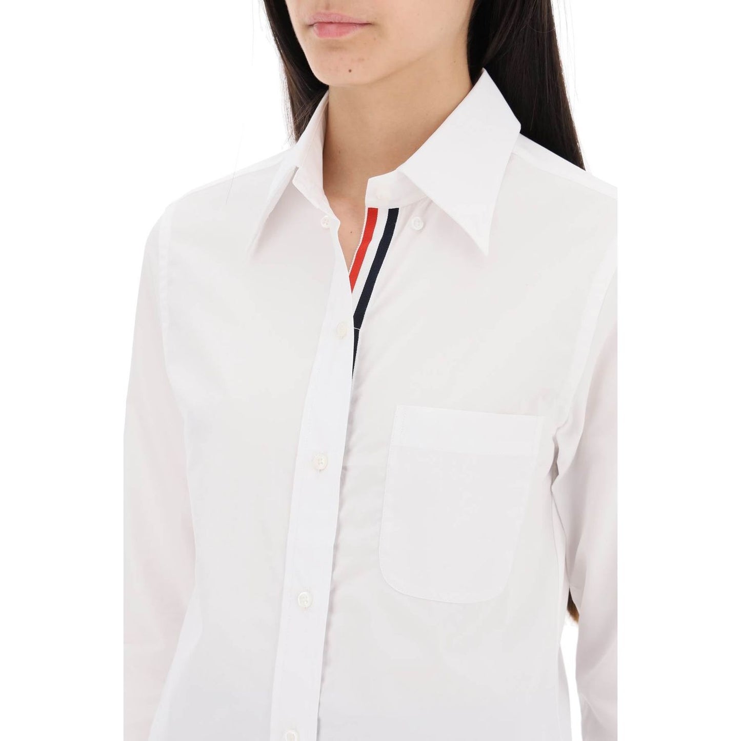 Thom Browne fitted shirt in poplin Topwear Thom Browne Antique White