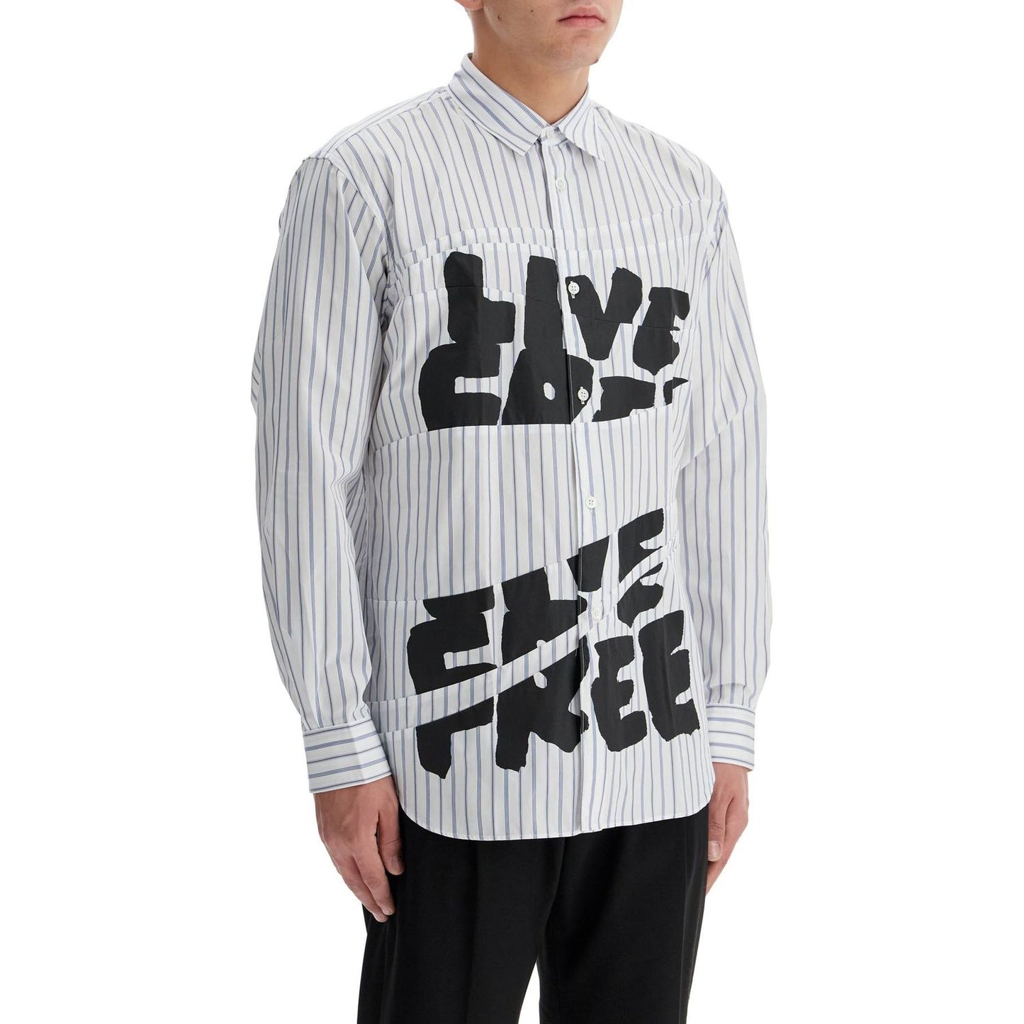 Comme Des Garcons Shirt 'live free printed shirt' Shirts Comme Des Garcons Shirt Light Gray