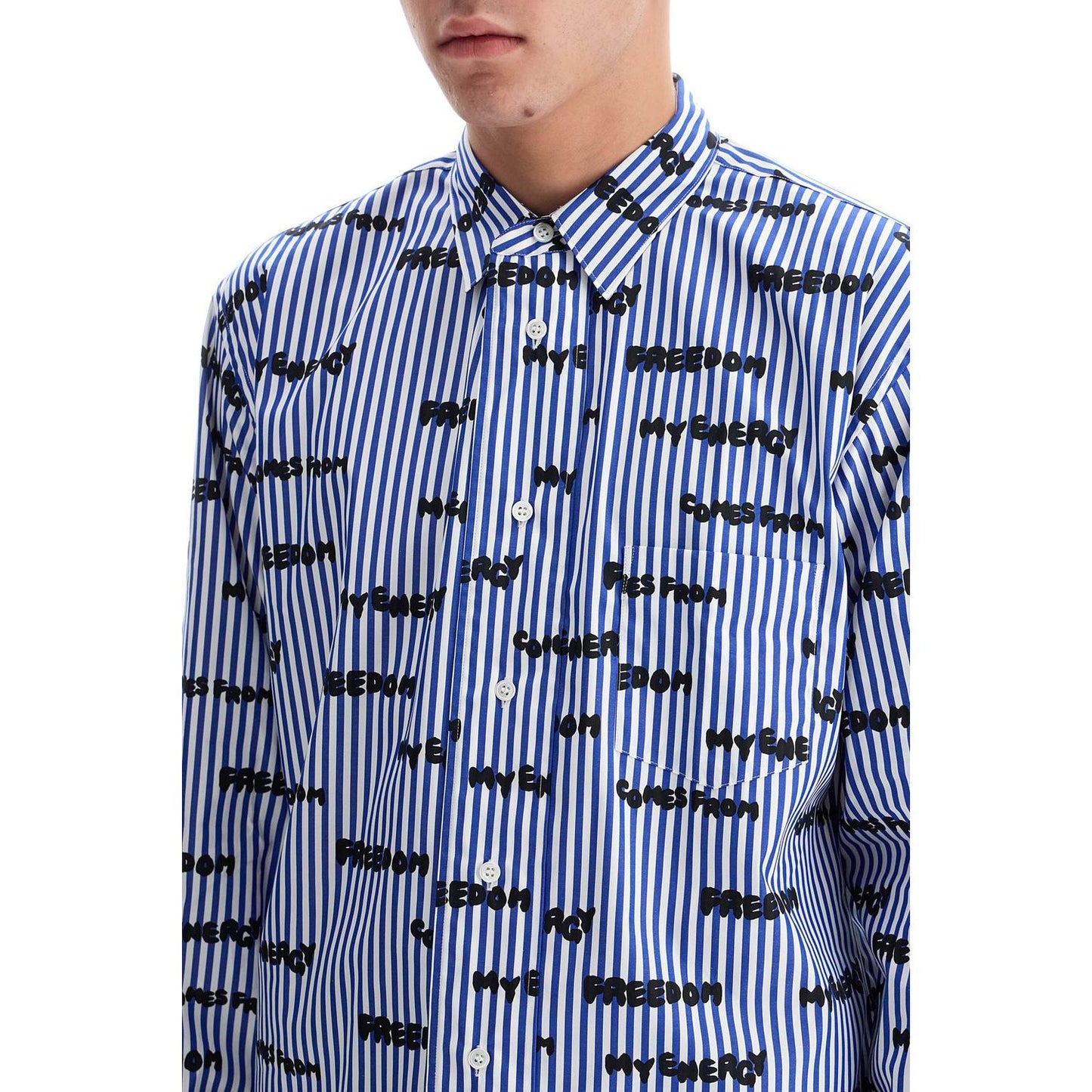 Comme Des Garcons Shirt striped printed shirt Shirts Comme Des Garcons Shirt Light Gray