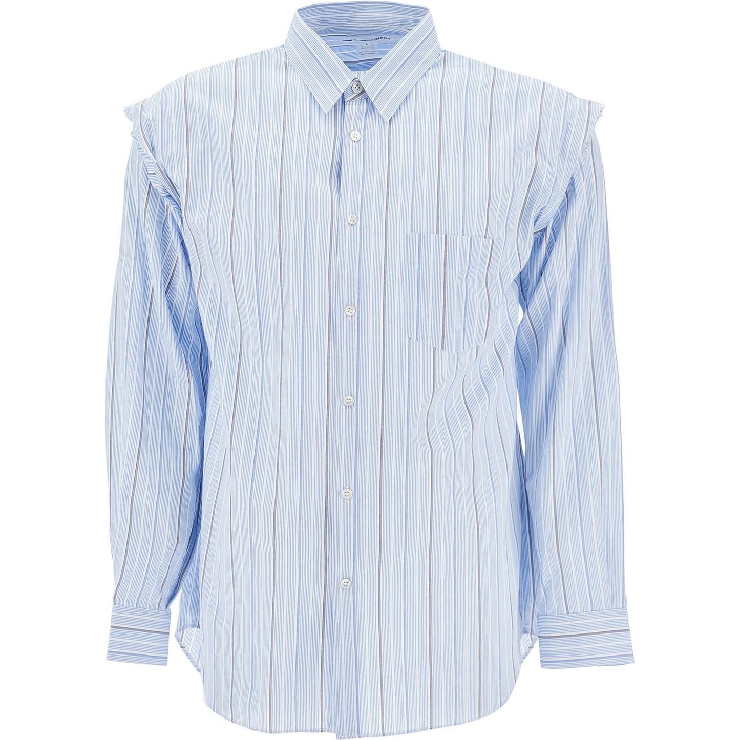 Comme Des Garcons Shirt striped shirt with pocket Shirts Comme Des Garcons Shirt Light Gray