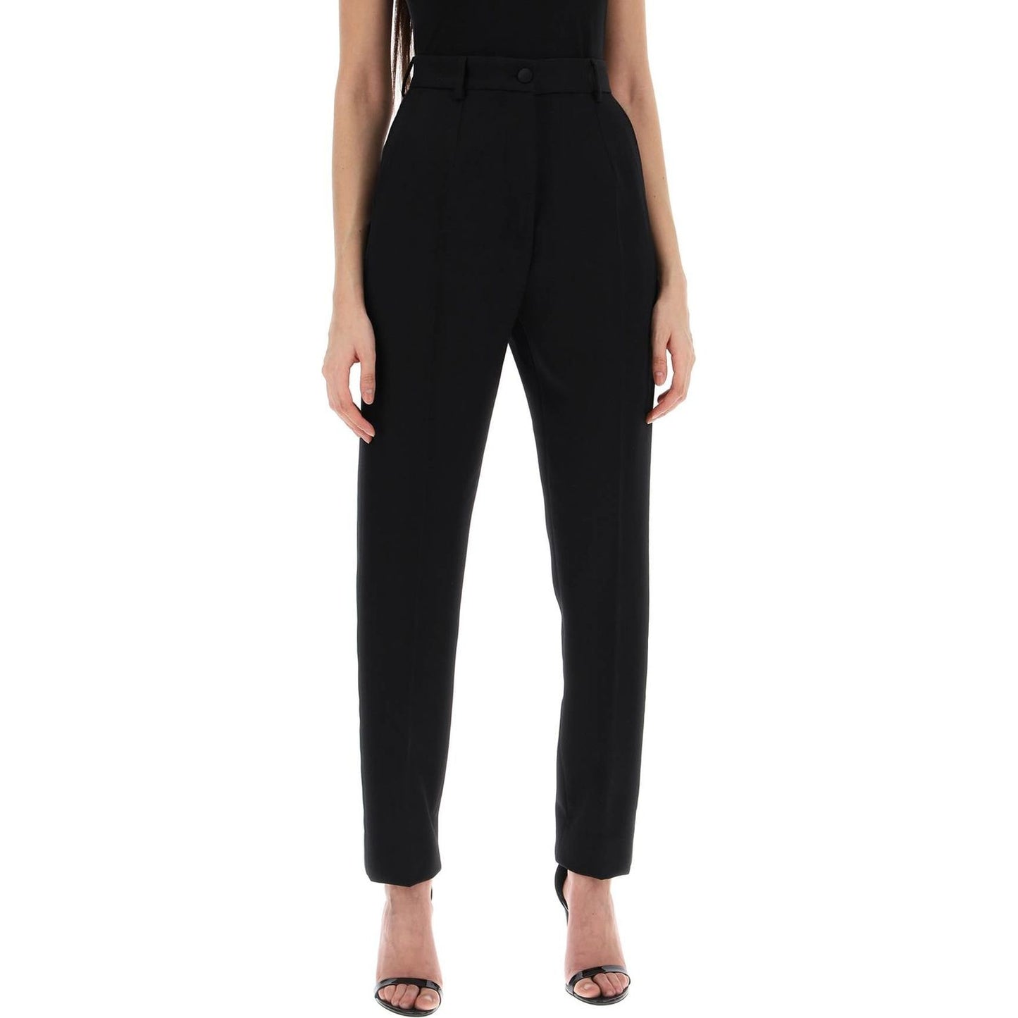 Dolce & Gabbana wool gabardine cigarette pants. Trousers Dolce & Gabbana Tan
