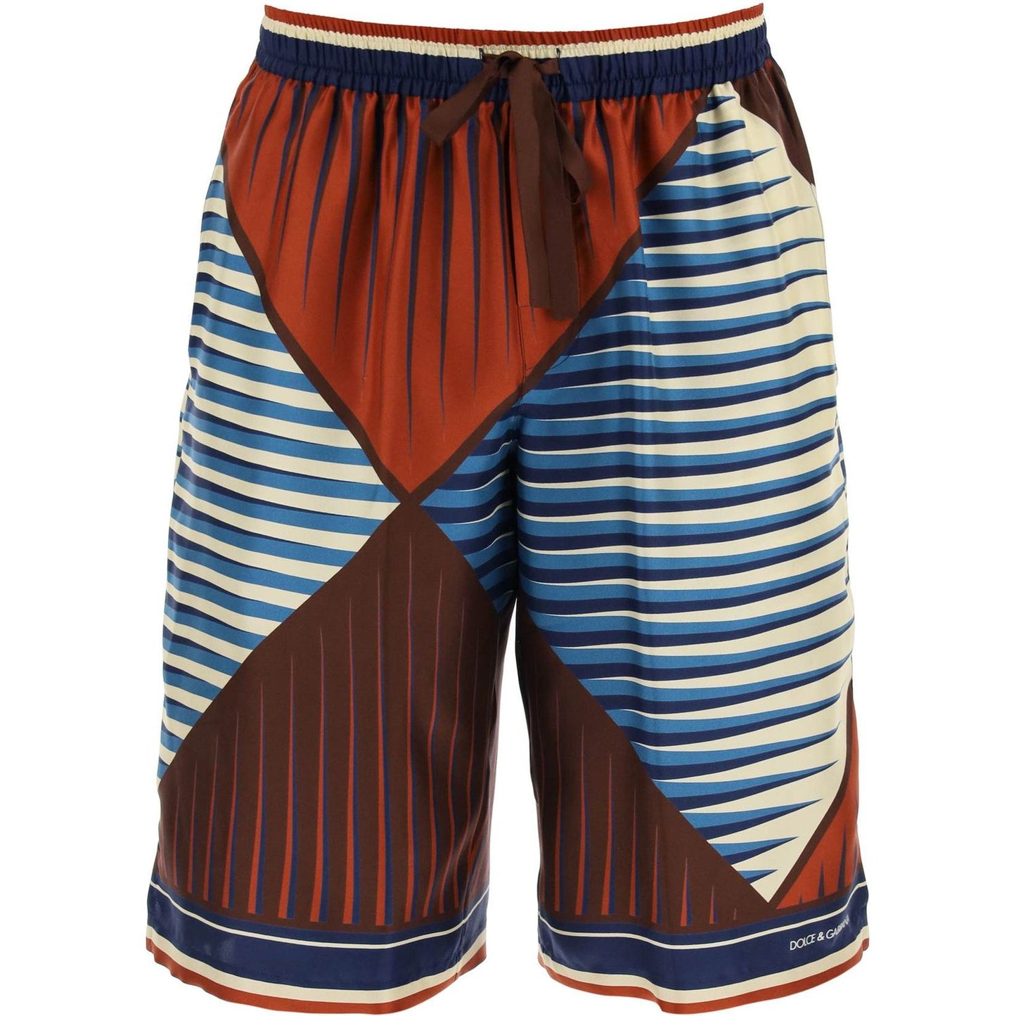 Dolce & Gabbana printed silk bermuda shorts set Short trousers Dolce & Gabbana Dark Slate Gray