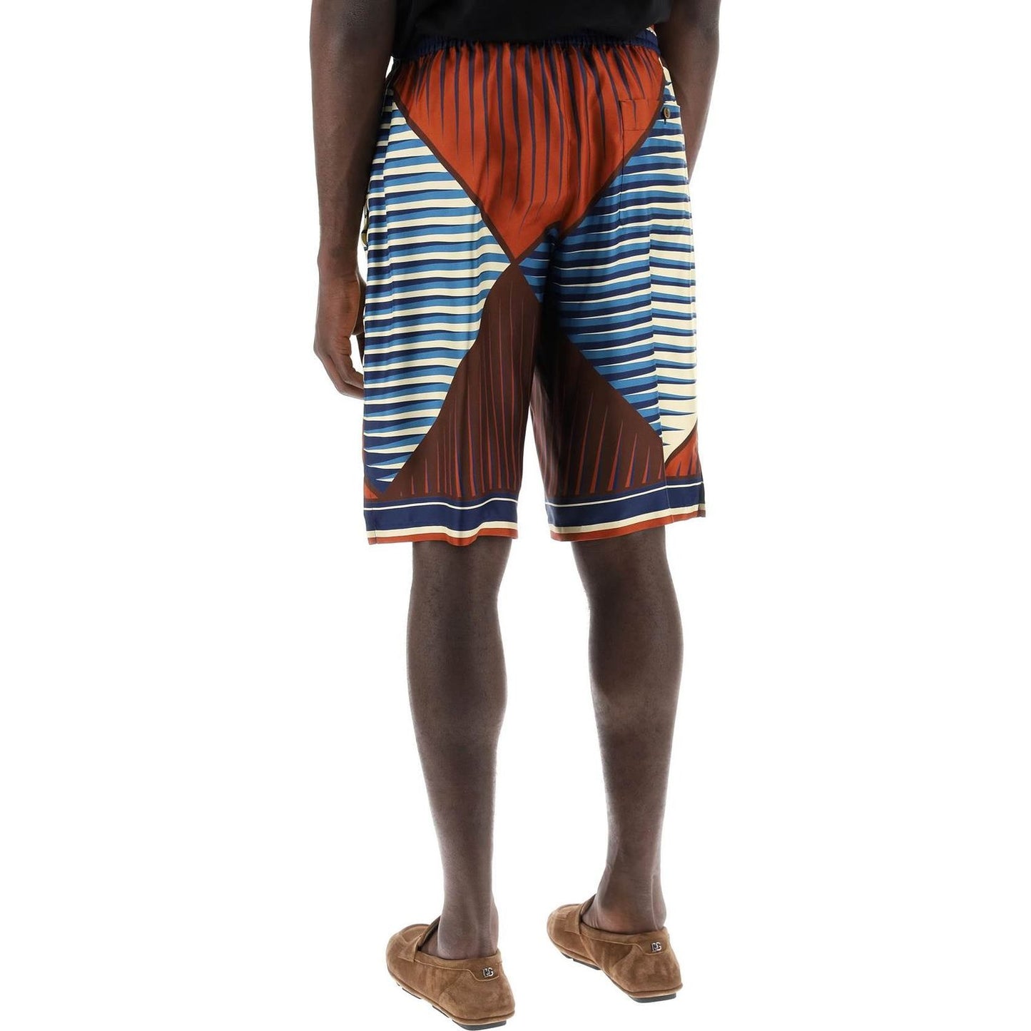 Dolce & Gabbana printed silk bermuda shorts set Short trousers Dolce & Gabbana Dark Slate Gray