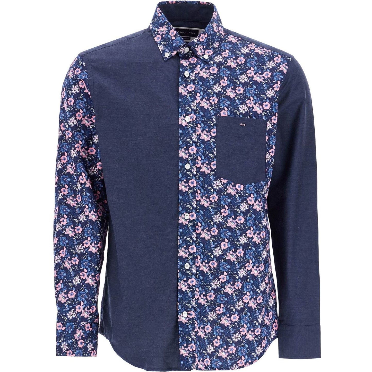 EDEN PARK blue floral long sleeve cotton regular fit shirt Shirts EDEN PARK Dark Slate Gray