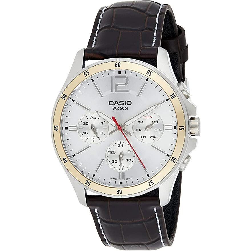 CASIO COLLECTION Mod. MULTIFUNCTION CALENDAR, LEATHER - SILVER WATCHES CASIO COLLECTION & VINTAGE Dark Slate Gray