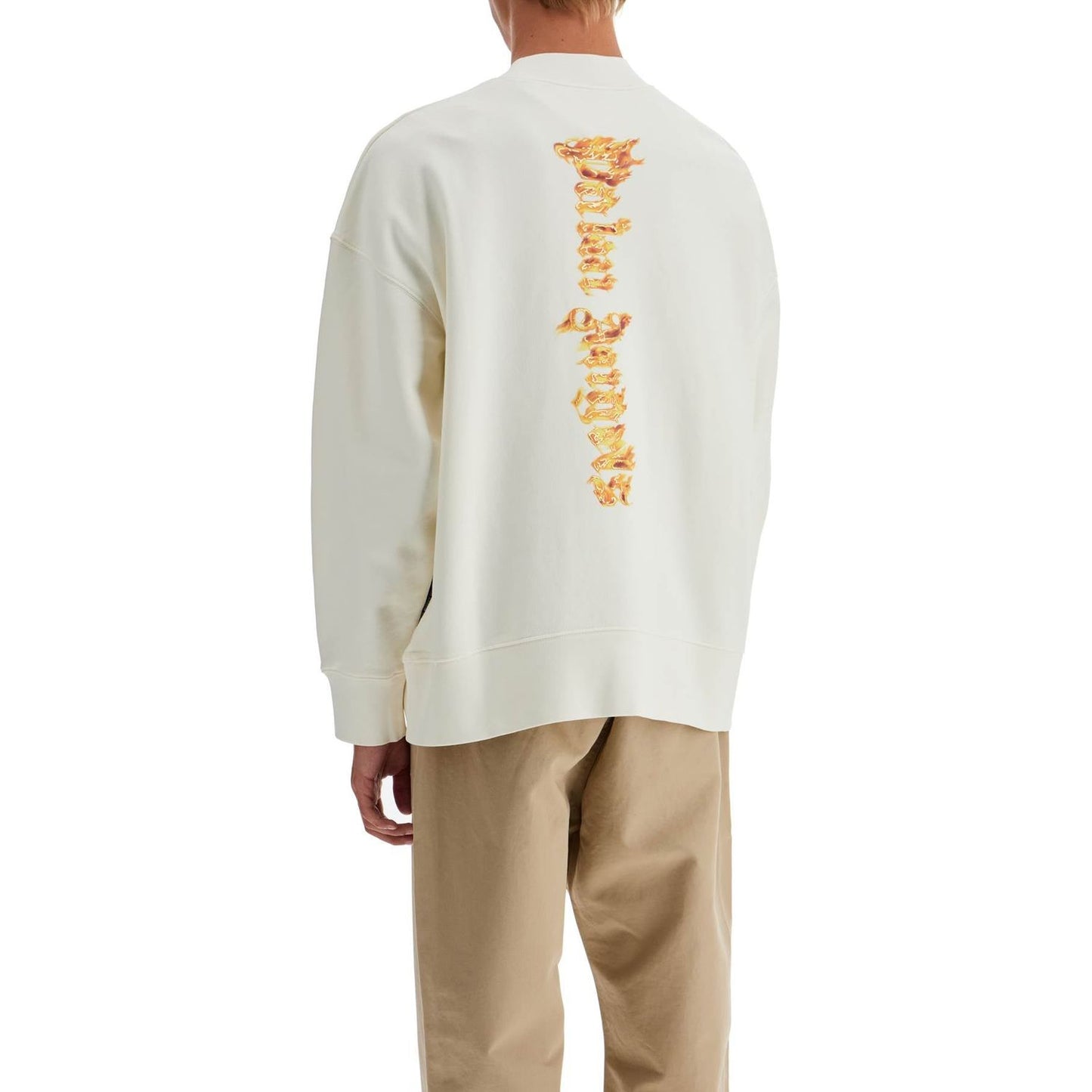 Palm Angels 'burning palm oversized sweat Topwear Palm Angels Light Gray