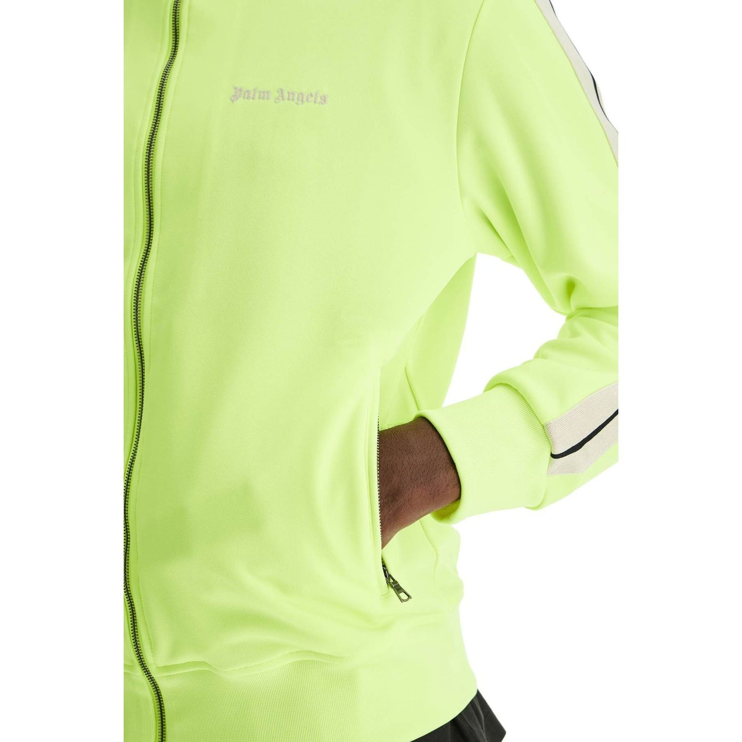 Palm Angels 'track sweatshirt with contrasting bands Topwear Palm Angels Khaki