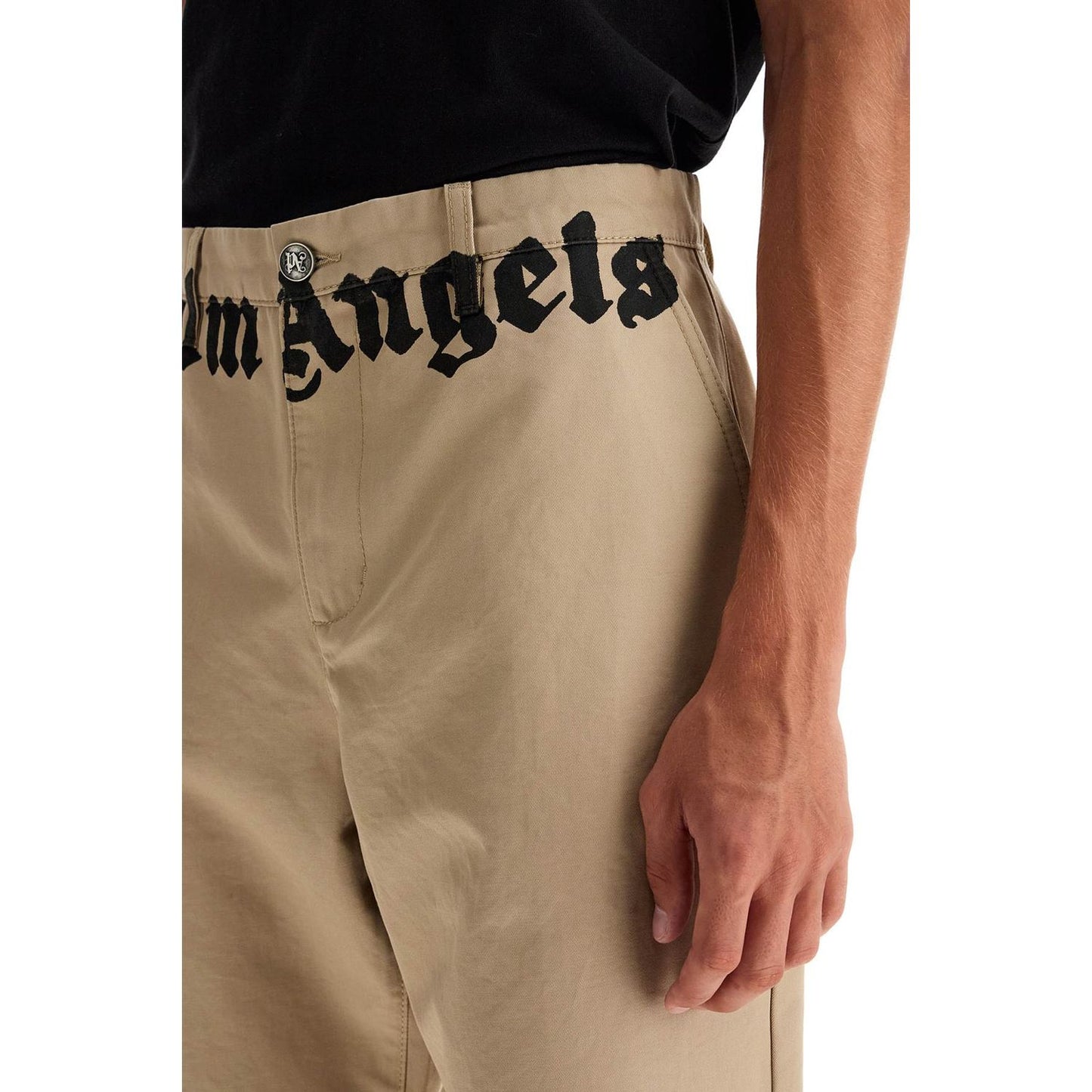 Palm Angels chino pants with logo branding Trousers Palm Angels Rosy Brown