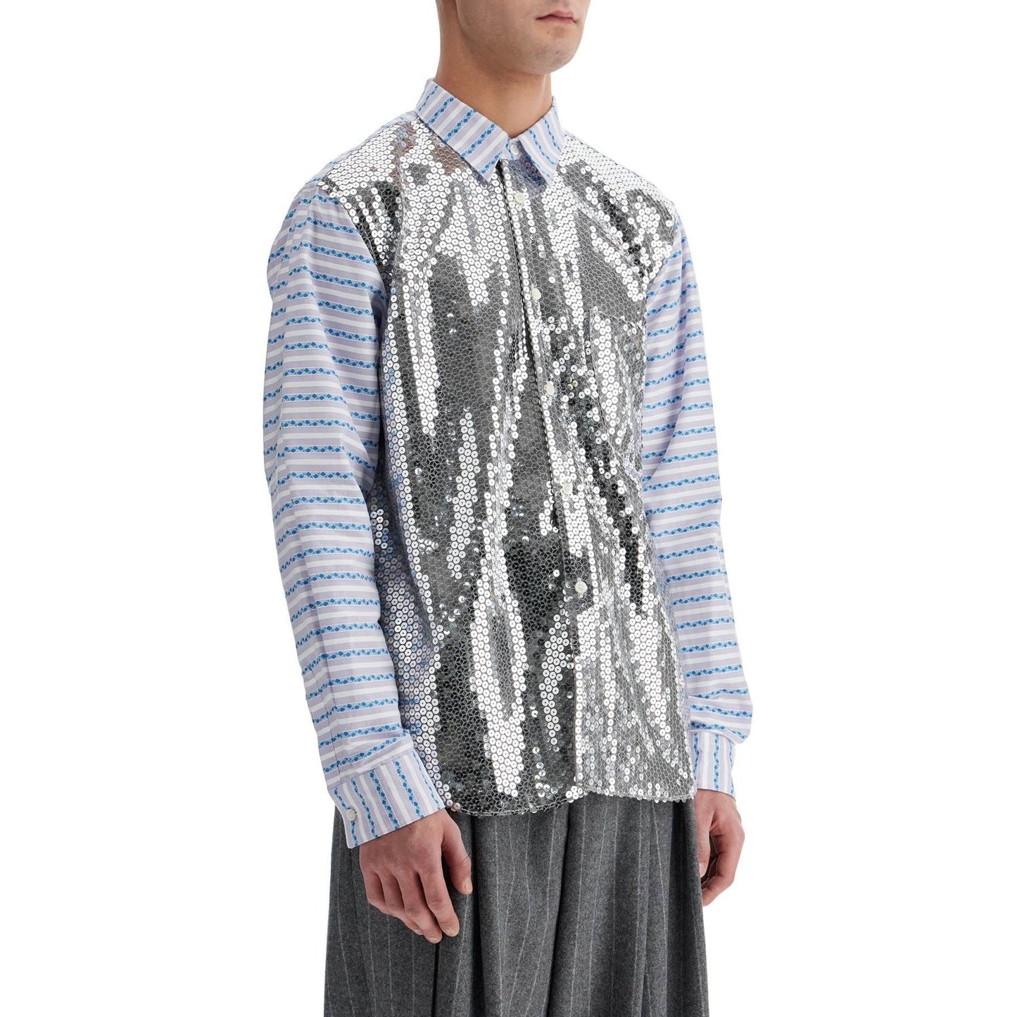 Comme Des Garcons Homme Plus jacquard shirt with sequ Shirts Comme Des Garcons Homme Plus Gray