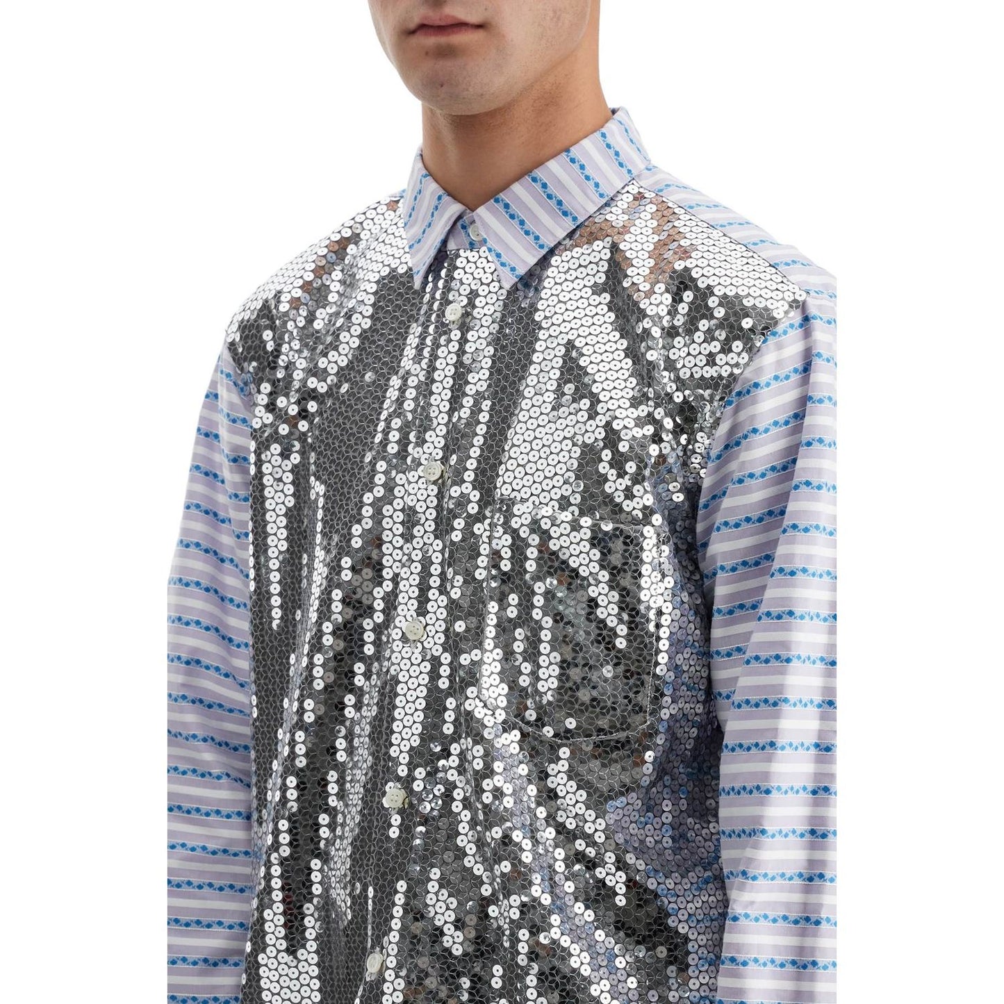 Comme Des Garcons Homme Plus jacquard shirt with sequ Shirts Comme Des Garcons Homme Plus Gray