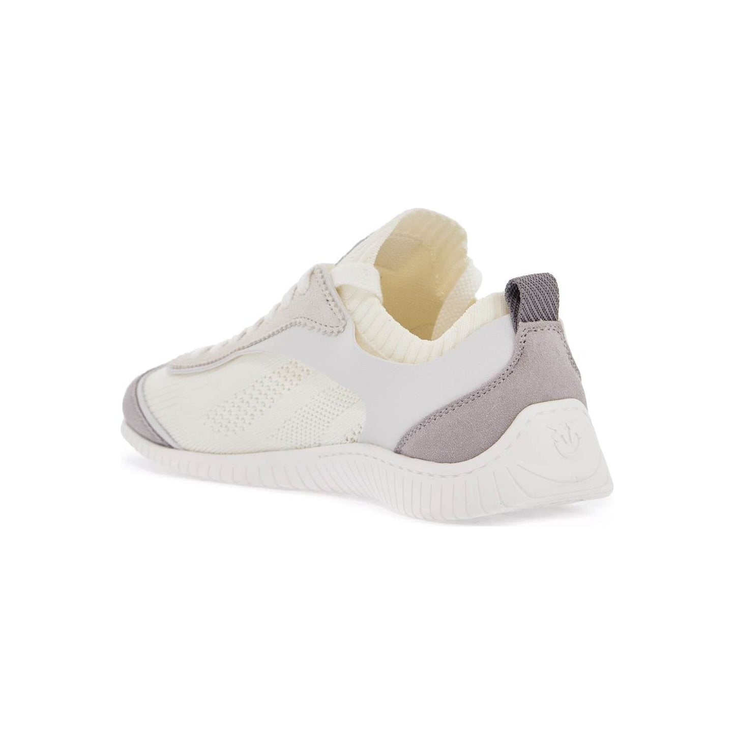Pinko white latte knit fabric sneakers with light gray details Sneakers Pinko Light Gray